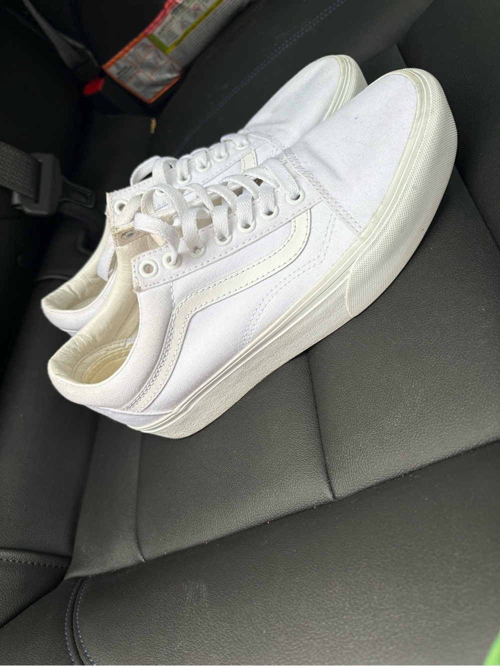 Vans White Low Top Canvas Sneakers